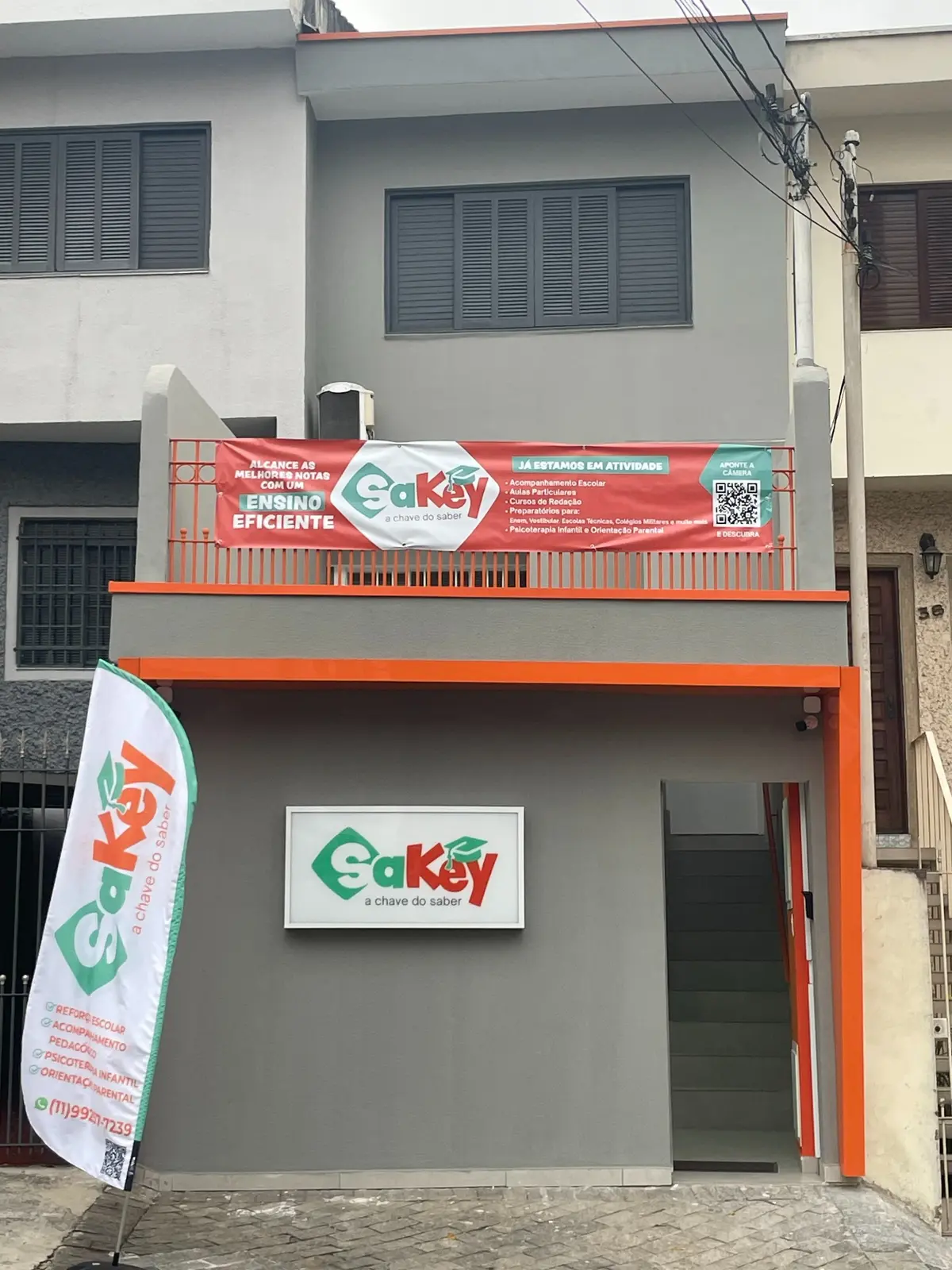 Fachada da unidade Sakey Educa em Santana
